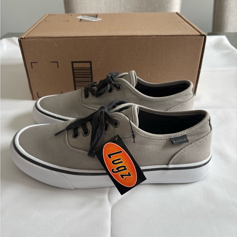 Mans Lugs Gray Lace Up Canvas Size 7 Sneakers